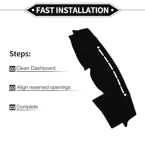 Dash Cover Compatible for Hyundai VeraCruz 2007-2012, Non-Slip Dash Cover Mat Polyester Black Front Dash Cover Mat