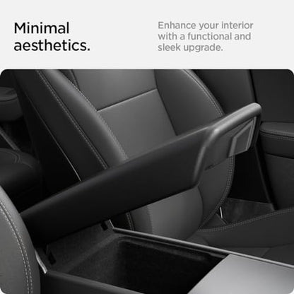 Spigen Center Console Armrest Cover for Tesla Model Y Juniper (Standard, Premium & Performance 2026/2025) and Model 3 Highland (Standard, Premium & Performance 2026/25/24) - Black - color: Black