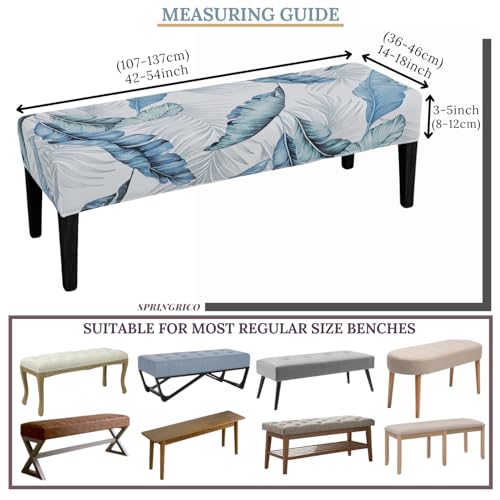 SPRINGRICO Stretch Dining Bench Cover, Removable Bench Slipcover Washable Bench Seat Protector Rectangle Bench Cover for Dining Room, Living Room, Bedroom, Kitchen (Cassandra) - color: Cassandra
