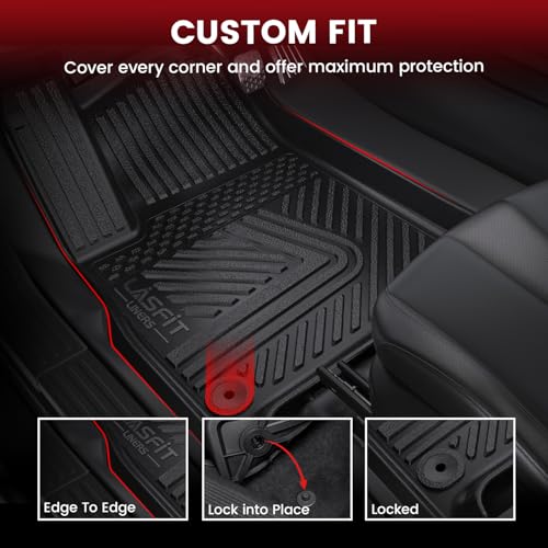 LASFIT Floor Mats for Rivian R1S 2022 2023 2024, All Weather Floor Liner TPE Custom Fit Car Mats for Rivian R1S 1st & 2nd & 3rd Row Rubber Mats, Black,Tasteless, Durable and Easy to Clean - size: 2022-2024 | For Rivian R1S | 1st & 2nd & 3rd Row