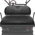 Golf Cart Rear Seat Covers for EZGO Club Car Yamaha Aftermarket Rear Seat Only-Thick Premium Marine Leather with Custom Diamond Design Comfortable/Anti-Scratch/Anti-Fading/Easy to Install - style: Fit Aftermarket Rear Seat
