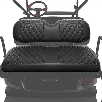 Golf Cart Rear Seat Covers for EZGO Club Car Yamaha Aftermarket Rear Seat Only-Thick Premium Marine Leather with Custom Diamond Design Comfortable/Anti-Scratch/Anti-Fading/Easy to Install - style: Fit Aftermarket Rear Seat