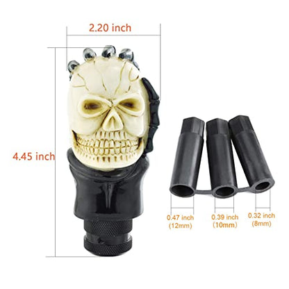 Skull Shifter Knobs Car Racing Gear Lever Stick Skeleton Shift Handle Fit Most Manual Automatic Vehicles Trucks, Beige - color: Beige