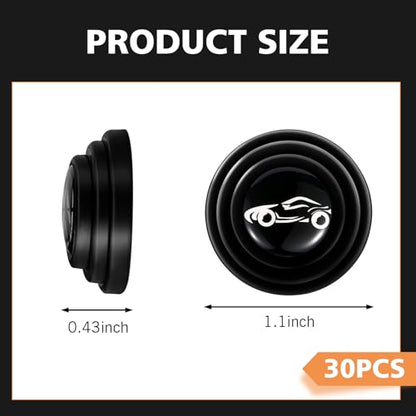 30PCS Car Shock Absorber, Car Door Shock Absorber Cushion Gasket, Sound Deadening High Elasticity Silicone Waterproof Absorber, DIY Self-adhesive Replacement Parts, Universal for Most Cars (Black) - size: 30 PCS