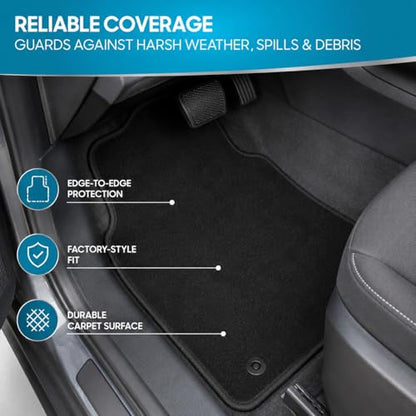 Mythoria Custom Fit Car Floor Mats Fit for Nissan Rogue 2008 2009 2010 2011 2012 2013, Waterproof Velour Carpet Full Set, All-Weather Protection, Anti-Slip Backing, Odorless, Black