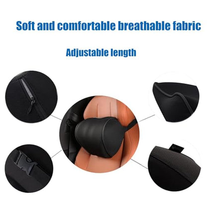 2 pcs Car Neck Pillow Car Headrest Pillow for Driving 100% Memory Foam,Car Pillow Headrest Comfortable Ergonomic Design (Black) - size: Black-02