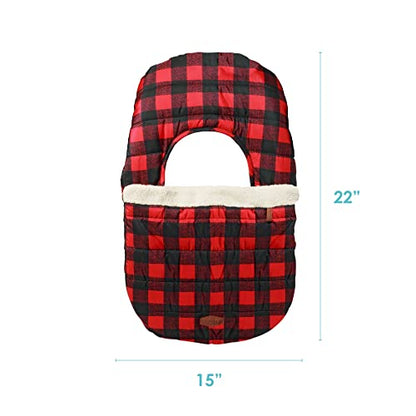 JJ Cole Winter Baby Car Seat Cover - Winter Car Seat Cover for Baby Seat or Stroller - Infant Car Seat Covers with Warm Lining - Buffalo Check - color: Buffalo Check