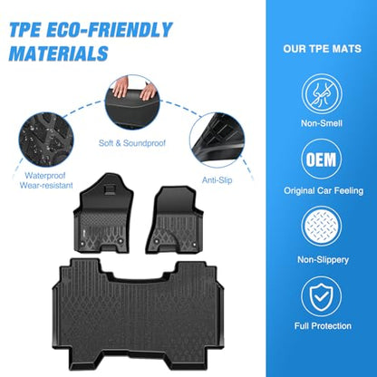 Nilight TPE Floor Mats for Dodge Ram 1500 Crew Cab New Body (Not Classic) 2019 2020 2021 2022 2023 2024 All Weather Custom Fit Heavy Duty Floor Liners - color: 2019-2024 Ram 1500 New Body|Crew Cab
