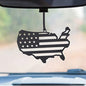 Monssa Eagle Metal Rear View Mirror Accessorie - Black, American Flag Sign Siluette, Lightweight, Powder Coated, Unisex, Indoor, 1 Count - style: American Flag Sign Siluette