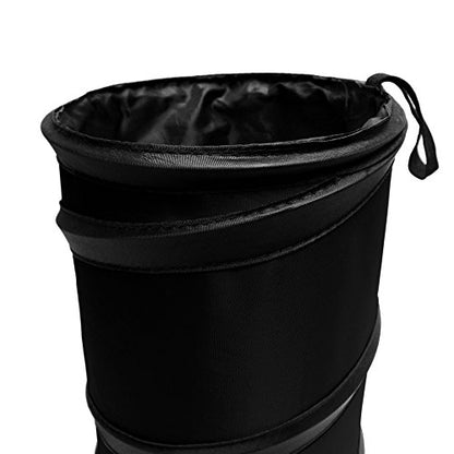 FH Group Automotive Waterproof Portable Collapsible Small Trash Can Garbage Container fits Most Cars,Polyethylene, SUVs, and Trucks Black - color: Black, style: Small