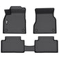 IKON MOTORSPORTS 3D TPE Floor Mats, Compatible with 2025-2026 Audi Q6 e-tron & SQ6 e-tron, All Weather Waterproof Non-Slip Floor Liners, Front & 2nd Row Full Set Car Interior Accessories, Black 3PCS