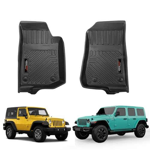 for 2018-2026 Jeep Wrangler JL 4 Door 2 Door 4XE /for 2020-2025 2026 Jeep Gladiator Front Floor Mats All Weather TPE Rubber Protection Accessories (for Jeep Wrangler JL Front Floor Mats) - color: for Jeep Wrangler JL Front Floor Mats