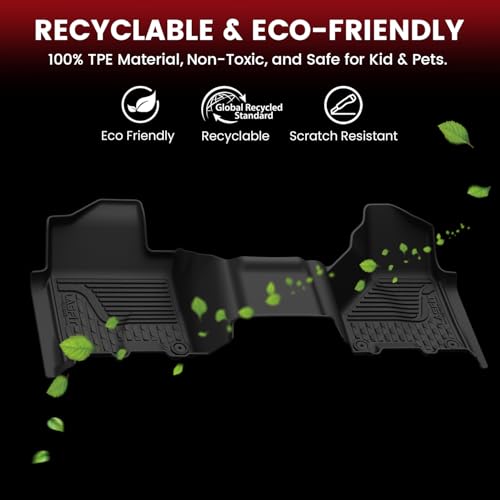 LASFIT Floor Mats 2019-2025 2026 for Ram 2500/3500 Mega Cab Bench Seat, Not for Bucket Seat or Model with PTO KIT or 4X4 Shifter, All Weather TPE Custom Fit Car Mats Floor Liners 1st & 2nd Row, Black - style: 3) 2500/3500 | 2019-2024 | Mega Cab Bench Seat