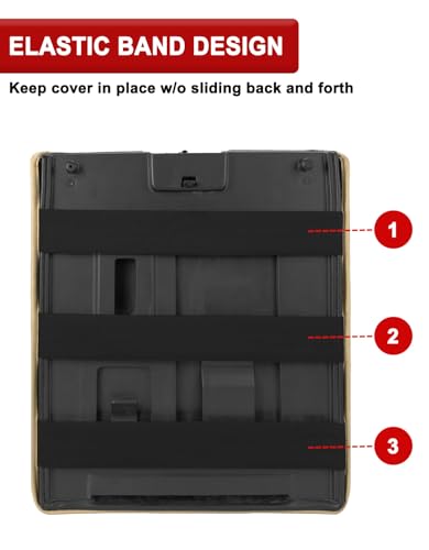 KBH Center Console Armrest Cover for 2007-2013 Chevy Silverado & Tahoe & Suburban, GMC Sierra & Yukon, Middle Console Lid Cushion, PU Leather, Anti-Scratch, Beige (Fits Jump Seat Console)