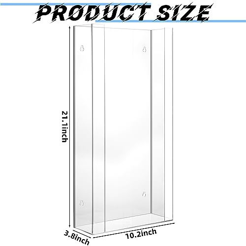 Weysat Wall Mounted Acrylic Glove Box Holder Double Dispenser Floating Glove Box Organizer Storage Rack for 4 Boxes for Kitchen Cleaning Closet Lab Exam Office (21.1 h x 10.2 W x 3.5 D) - size: 21.1" H x 10.2" W x 3.5" D