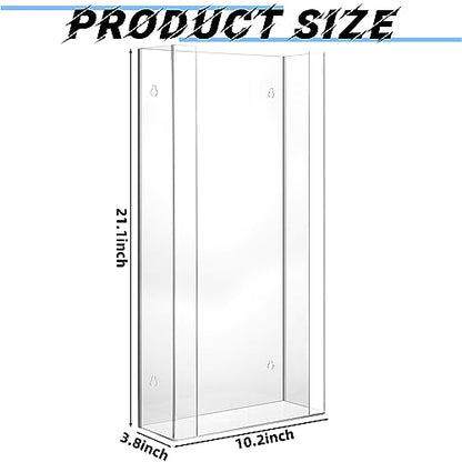 Weysat Wall Mounted Acrylic Glove Box Holder Double Dispenser Floating Glove Box Organizer Storage Rack for 4 Boxes for Kitchen Cleaning Closet Lab Exam Office (21.1 h x 10.2 W x 3.5 D) - size: 21.1" H x 10.2" W x 3.5" D