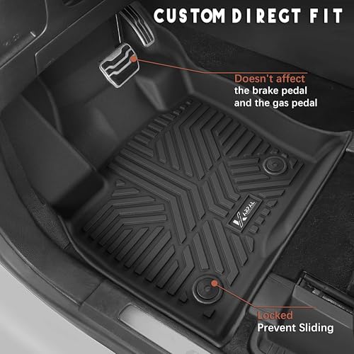 KARPAL Floor Mats for 2015-2024 2025 2026 Ford Edge, Custom Fit TPE All Weather Ford Edge Accessories 1st & 2nd Row Floor Liner & Trunk Mat - style: 2015-2026 | For Ford Edge | 1st & 2nd Row & Cargo