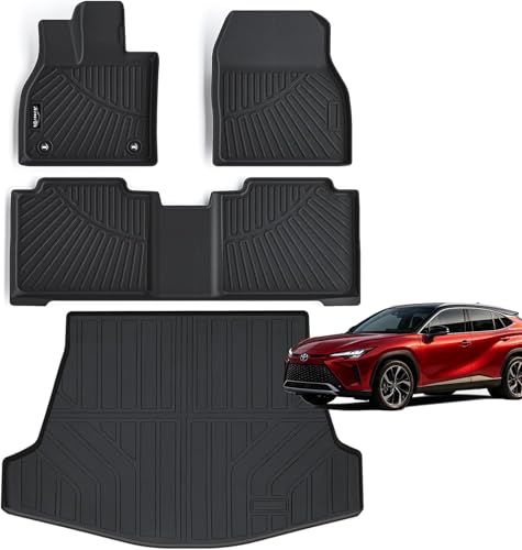 Floor Mats for 2023-2025 Toyota BZ4X / Subaru Solterra, for 2026 Toyota BZ-Woodland / 2026 Subaru Trailseeker, TPE Floor Liners Cargo Mats for BZ4X Accessories - size: 2023-2025 Toyota BZ4X Mats