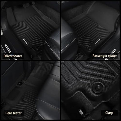 All-Weather TPE Custom Fit Car Floor Mats for Toyota RAV4 and Hybrid Models (2019-2025) - Durable Black Liners for Front and Rear, Essential RAV4 Accessories, Black - size: For RAV4 2025-2019 3pcs