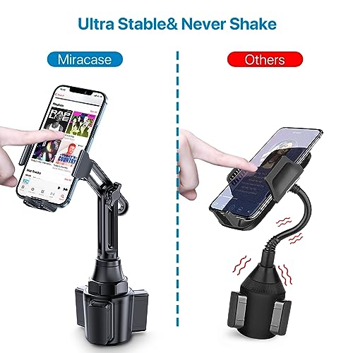 Miracase [2025 Latest Upgraded] Universal Cup Phone Holder for Car, [Rotatable & Adjustable] Long Neck Car Cup Holder Phone Mount Compatible with iPhone, Samsung, Google & More Smartphones - color: Black-Carbon Fiber