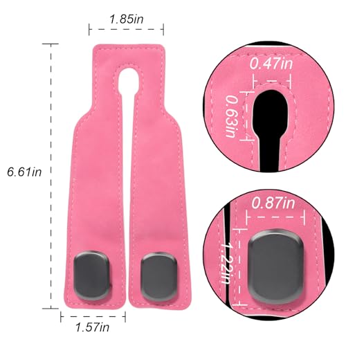 Purse and Bag Hook for Car, Zinc Alloy Seat Headrest Hooks, Upgraded Leather Cute Car Seat Back Purses Hanger and Bags Holder (Pink, 2Pack) - color: Pink