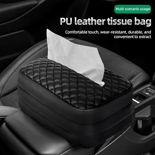 Car Tissue Holder for 120 Standard Tissue Boxes, Facial Tissue Holder for Auto Headrest, Faux Leather Napkin Box Cover, Large Capacity Car Tissue Dispenser Fits for 120 Kleenex Tissues Box (Brown) - color: Brown