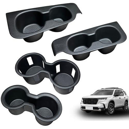Cup Holders for 2023 2024 2025 Honda Pilot Accessories (Only Fits for 8 Seats) TPE Cup Holder Insert Front Center Console/2nd/3rd Row Drink Holder Organizer Replacement for 2024 Pilot 4Pcs Set - size: for Honda Pilot 2023-2025