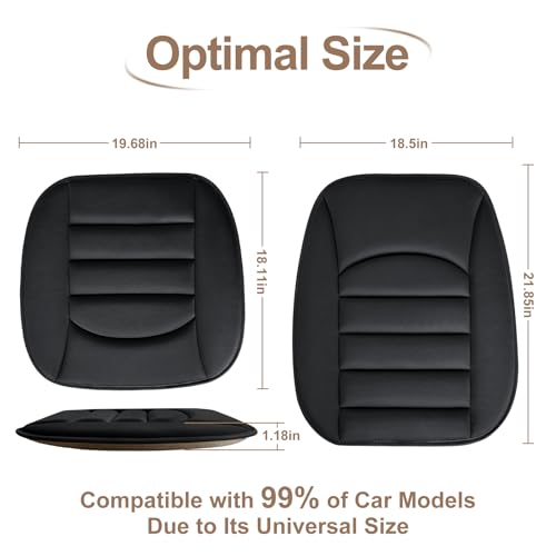 Memory Foam Car Seat Cushion with Breathable Fabric & Non-Slip Gel, Universal Fit for Car Truck Office Home 19.6x18x1.2 Black - size: Base
