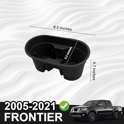 Muslogy Center Console Cup Holder Insert Compatible with 2005-2021 Nissan Frontier Accessories Middle Console Armrest Front Drink Holder Organizer Non-Slip Silicone Drink Stopper - size: 2005-2021 Nissan Frontier