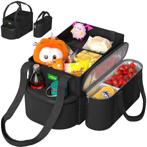 Large Car Seat Organizer with Removable Cooler Bag for the Front or Back Seat for Kids and Adults.Versatile for Use in Multiple Scenarios.