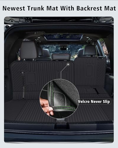 Floor Mats for Chevy Traverse 2024-2026 & GMC Acadia 2024-2026 & Buick Enclave 2025-2026 (Only 7 Seats) All Weather TPE Set Cargo Liner Door Sill Protectors Accessories, Black - size: For GMC Acadia 7 seats 2024-2026