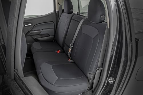 Rough Country Neoprene Seat Covers for Chevy Colorado & GMC Canyon (2015-2022) Front Bucket/Rear Bench - Waterproof & UV Resistant, Foam Padded, Front & Rear Seat Cover Set