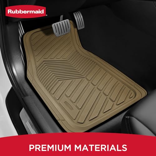 Rubbermaid Car Mats Full Set – All Weather Car Floor Mats Universal Trim-to-Fits Design,Heavy Duty Car Mats for Cars, SUVs, Trucks,and Vans - Black - color: Beige
