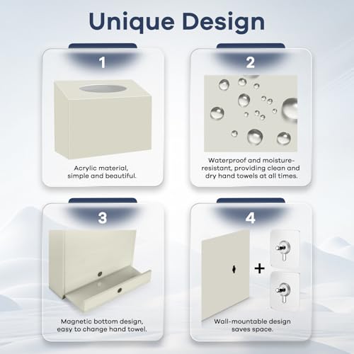 Acrylic Hand Towel Box Cover Compatible with Kleenex Disposable Hand Towels Wall-Mounted Paper Towel Dispenser Suitable for Tabletop, Bathroom, Car, and Office Use Valentine's Day Gifts (Beige) - color: Beige