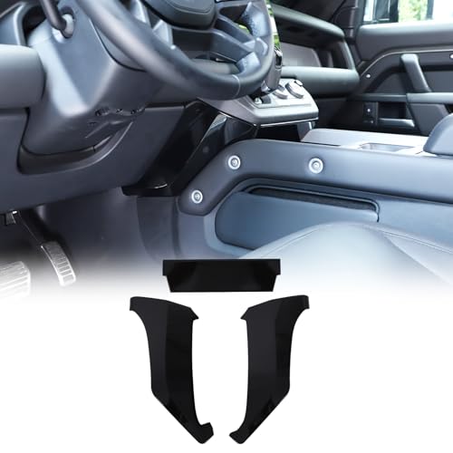 Gear Shift Table Side Panel Trim Compatible with 2025-2026 Land Rover Defender 90/110/130 Accesories, ABS Center Console Decor Cover, 3Pcs (Glossy Black) - color: Glossy Black