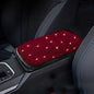 Bling Bling Car Armrest Cover Auto Center Console Protective Cover Luster Crystal Rhinestone Car Arm Rest Cushion Pad Car Interior Accessory (Bling-Red) - color: Bling-Red