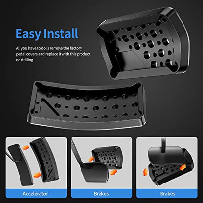Aluminum Alloy Pedal Cover for Jeep Grand Cherokee 2011-2024 2025 Dodge Durango 2011-2024 2025 No Drilling Aluminum Brake and Accelerator Pedal Covers 2PCS(Black) - color: Black