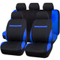 CAR-GRAND Universal Fit Sporty Cloth Full Set Car Seat Covers,Fit for Car,Truck,Sedan,Vans,SUV, Breathable, Washable, Airbag Compatible, Zipper Design - color: Blue