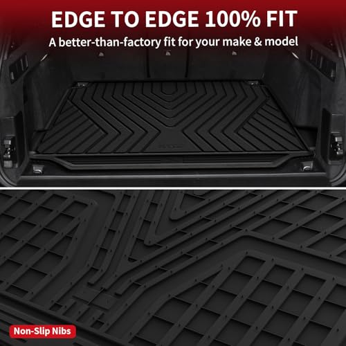 LASFIT Trunk Mat for BMW X5 2026 2025 2024 2023 2022 2021 2020 2019, All Weather TPE Cargo Mats Custom Fit Cargo Liner Front & Rear Trunk liner, Only for 5 Passenger Without Luggage Compartment, Black - size: 3) X5 2019-2026 | Cargo Mat