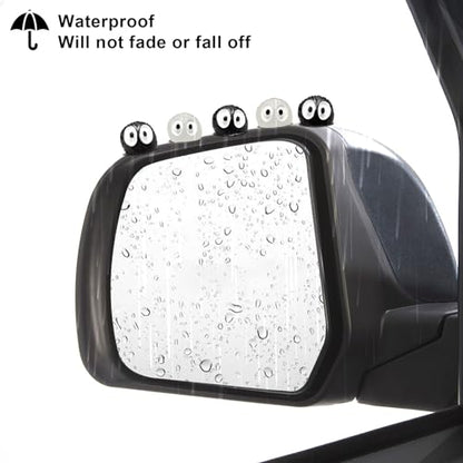 60Pcs Soot Sprites Car Mirror Decorations with Adhesive Dots - 50 Black & 10 Glow in Dark Rearview Mirror Charms - Kawaii Anime Ornaments for Dashboard, Hanging Decor - Unique Easter Gift