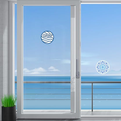 Screen Door Magnets Double Sided – Keep People, Kids, and Dogs from Running into The Screen Door - Robbins Aria Blue Water - color: Blue Water Symbol