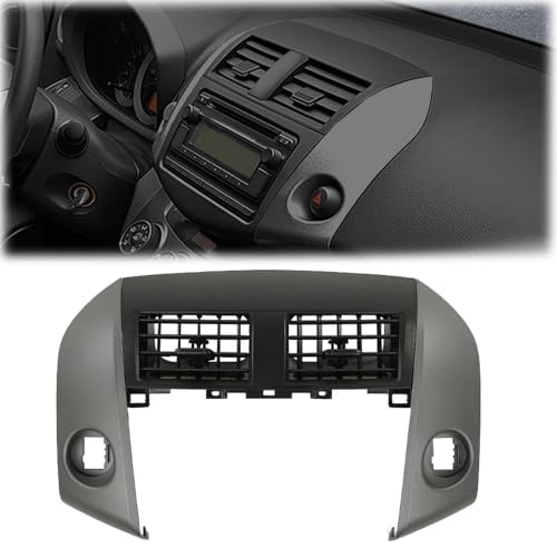 G-PLUS Center Dash A/C Heater Air Vent Cover Trim Bezel Switch Compatible with Toyota Rav4 2006-2012 Dashboard Air Vent Panel - size: 2006-2012 Toyota Rav4 | Black w/ Strip Trim