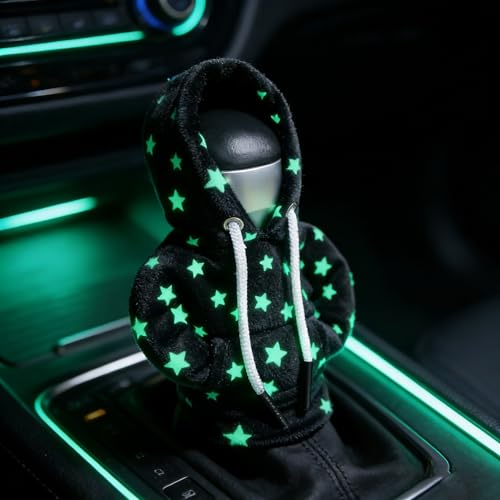 Gear Stick Mini Funny Sweater Hoodie Shift Knob Cover Upgrade Star Glow in The Dark Universal Black, Type A - color: Black Upgrade