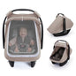 Blissful Diary Baby Car Seat Cover, Extra Large Mesh Window, Breathable Muslin Cotton, Infant Windproof Canopy, Agreeable Gray - color: Agreeable Gray