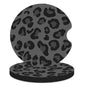 Car Coasters for Cup Holders, 2 Pack Non-Slip Universal Rubber Car Cup Coaster for Women, Car Interior Accessories - Black Leopard