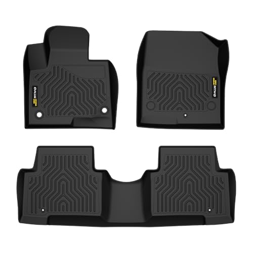 TPE Cargo Mats, Compatible with Santa Fe Sport 2013-2018 (Fits 5-Passenger Model Only), 1st & 2nd Row 3PCS, All Weather Full Cover Protection, Black Cargo Liner Interior Accessories - size: Fit Hyundai Santa 2013-2018 | 3PCS