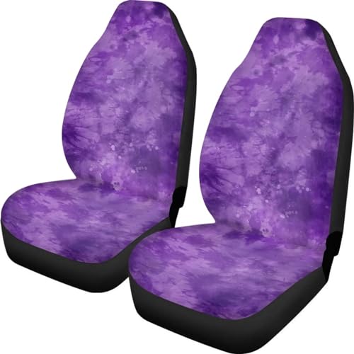 Dreaweet Car Seat Covers Front Seats Only Purple Tie Dye Car Accessories for Women Interior 2 Pieces High Back Seat Protectors Universal Seat Covers for SUV,Truck,Sedan - color: Purple Tie Dye