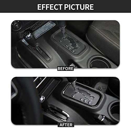 RT-TCZ for Jeep JK Gear Shift Panel Trim Cover Black for Jeep Wrangler JK JKU 2011-2017 Black Interior Accessories 2pcs