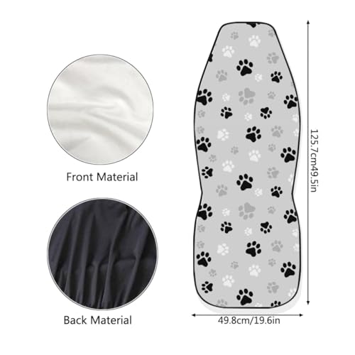 Pehede Car Seat Cover Dog Paw Print Front for Cars, Easy to Install Cover Set, Accessories Auto Trucks Van SUV,2 Packs - color: Multi09