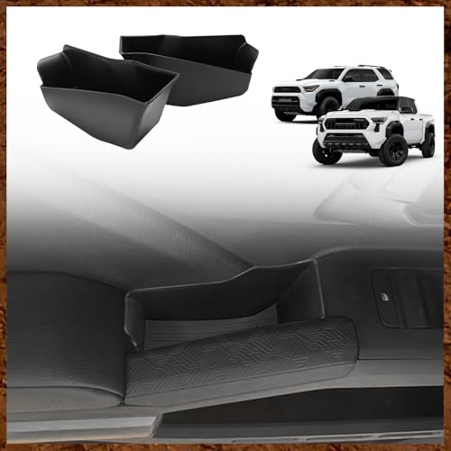 Muslogy Front Door Handle Inserts Box Interior Storage Organizer Compatible with 2024 2025 2026 Toyota Tacoma&2025+ 4Runner Accessories Door Grab Handle Pocket Side Armrest Phone Pocket Organizer 2PCS - color: Black, size: Front Door Handle Inserts Box